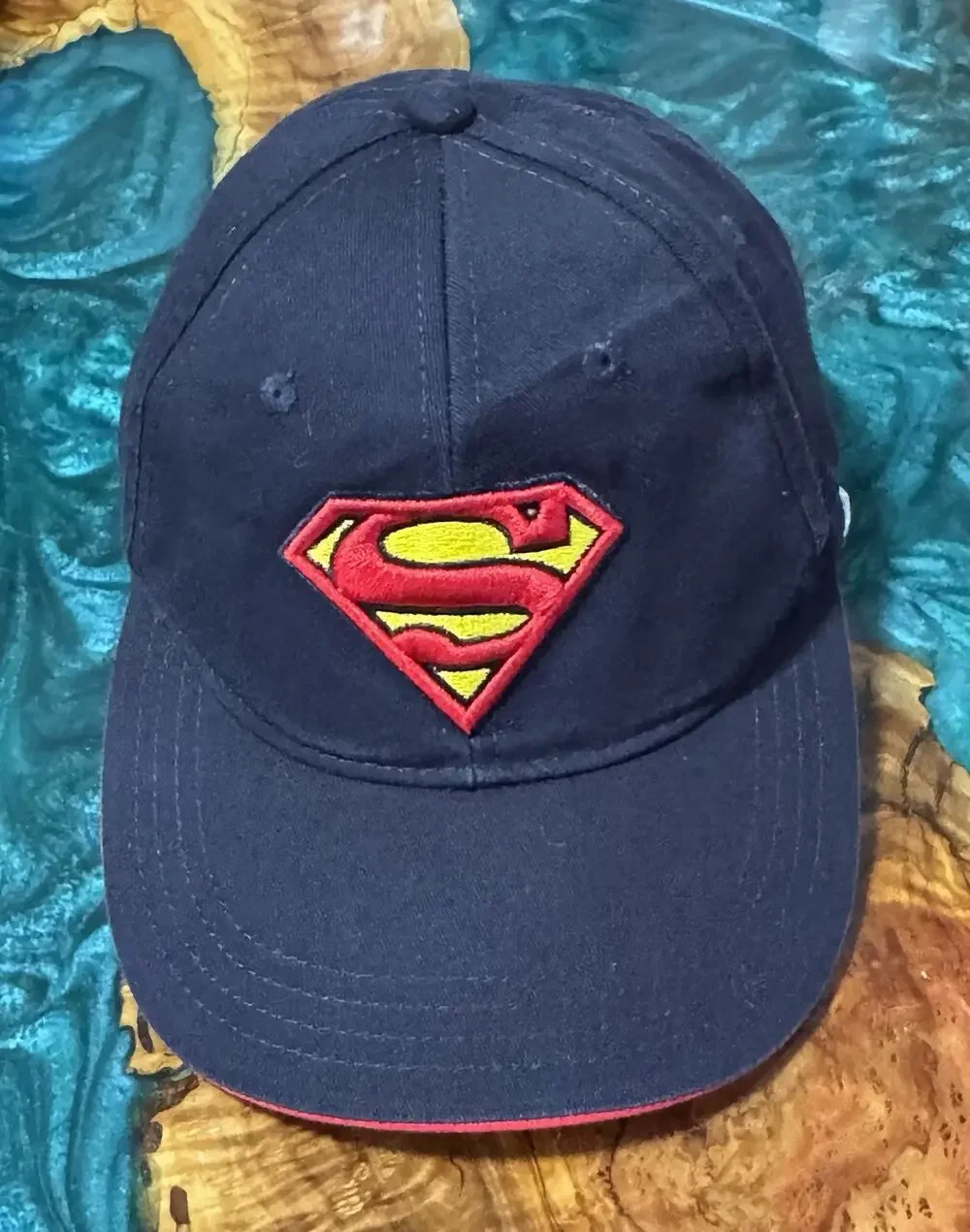 Superman Boys Youth Hat Baseball Vintage 2000 Adjustable Snapback Dk Blue